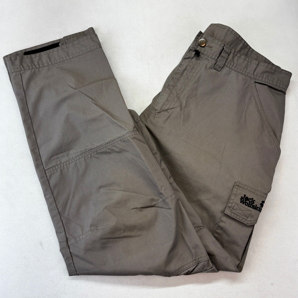 Jack Wolfskin Cargo Pants Men XL 37x33 Gray Outdoor Hiking Utility Trousers